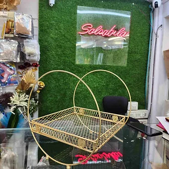 Golden Decoratiove Metal Hamper Basket