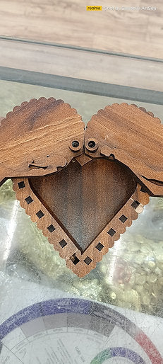 Heart Shape Ring Wooden Box