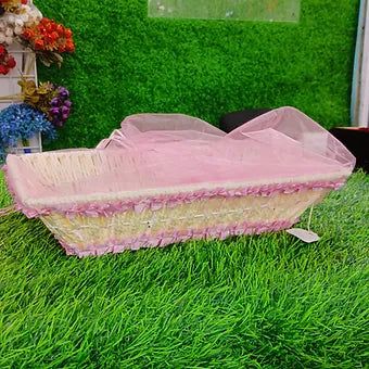 Multi purpose big pink tie up basket