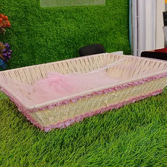 Multi purpose big pink tie up basket