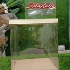 Cabin (Square) None Transparent PVC Box | Cake Tall box | Hamper Box