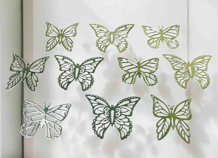 Metallic Paper Butterflies(Pack of 10 pcs)