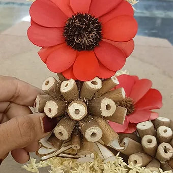 Dry Wooden Sunflower Broach