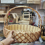 Cross Jali Cane Basket For Hamper & Home Decor