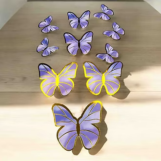 Exquisite Gold-Edge Decorative Butterflies – Pack of 10