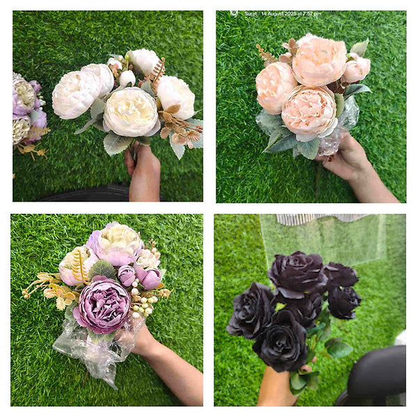 7 Head Big Peony Flower Bunch