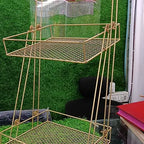 2 tier Metal Storage Tray - Gold Coated