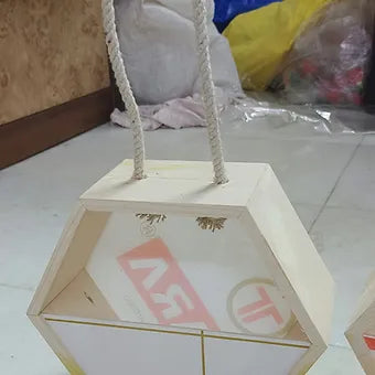 Hexagon wooden acrylic basket