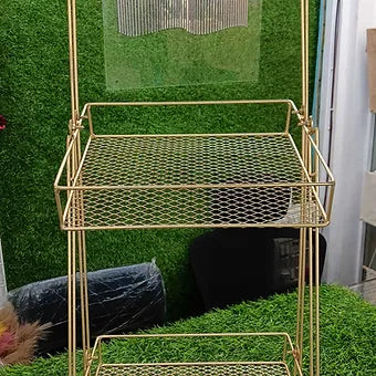 2 tier Metal Storage Tray - Gold Coated