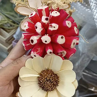 Dry Wooden Sunflower Broach