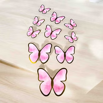 Exquisite Gold-Edge Decorative Butterflies – Pack of 10