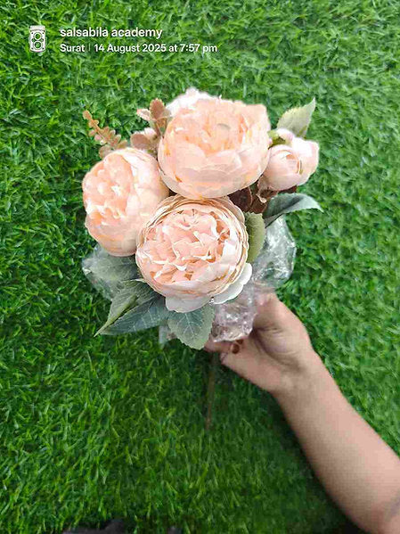 7 Head Big Peony Flower Bunch