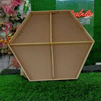 Wooden Hexagon Section Tray | Dry Fruit Tray | Gift Packing Tray | 4 Sections