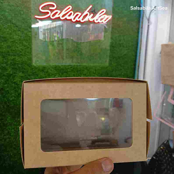 Khaki Window Cookie Boxes