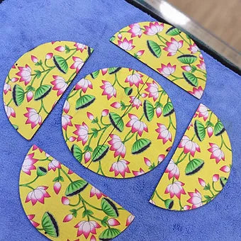 Wooden half circle satin cloth mdf