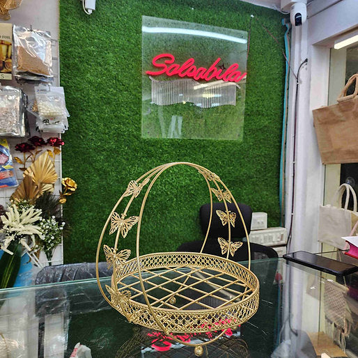 Gift Butterfly Metal Basket