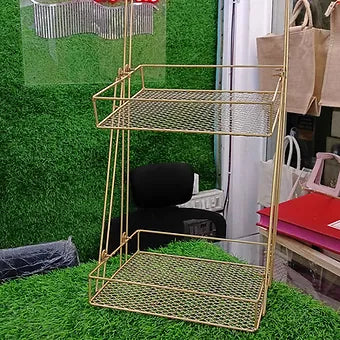 2 tier Metal Storage Tray - Gold Coated