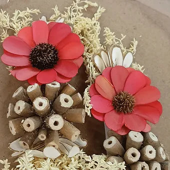 Dry Wooden Sunflower Broach