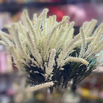 Salsabila White Fluffy Flower Spray Corn bunch