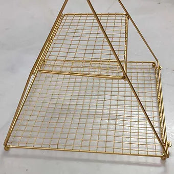 Metal tray 2 tier foldable