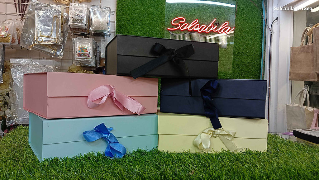 Plain Ribbon Trunk Collapsing Hamper Box