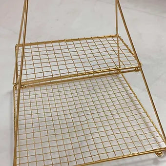 Metal tray 2 tier foldable
