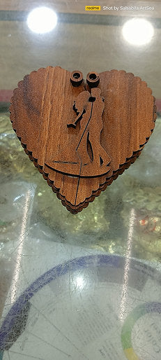 Heart Shape Ring Wooden Box
