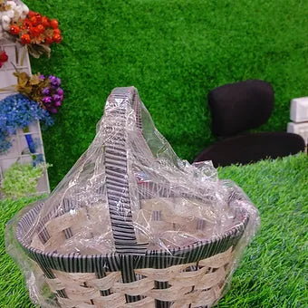 Grey basket hamper