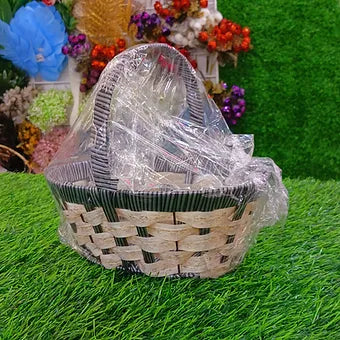 Grey basket hamper