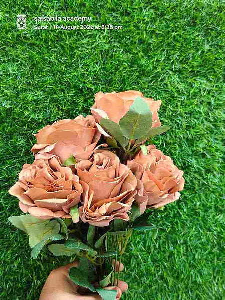 12 Head Rose Flower Bunch With Filler