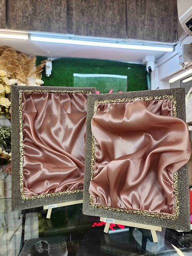 Designer Rose Gold Wooden Trousseau Tray