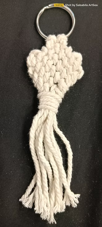 Signature Handwoven White Macrame Keychain – Pure Boho Elegance