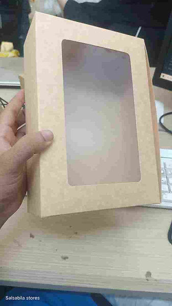 Khaki Window Cookie Boxes