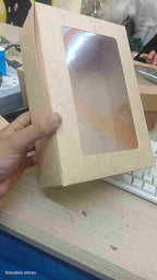 Khaki Window Cookie Boxes