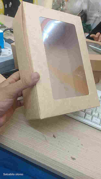 Khaki Window Cookie Boxes