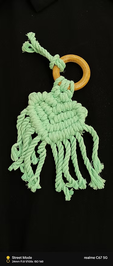 Minimalist Handwoven Macrame Keychain – Style 2: Elegant Daily Charm