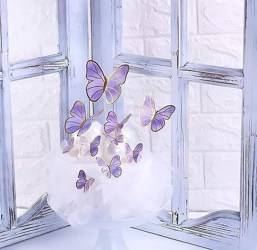 Pastel Color Butterflies With Stick (Pastel/Paper)