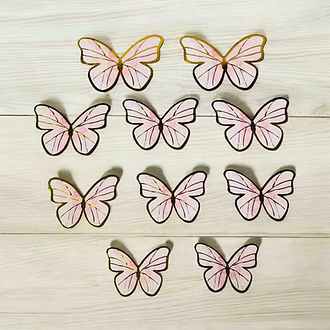 Exquisite Gold-Edge Decorative Butterflies – Pack of 10