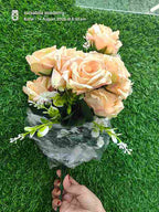 12 Head Rose Flower Bunch With Filler