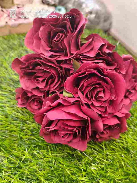 12 Head Rose Flower Bunch With Filler