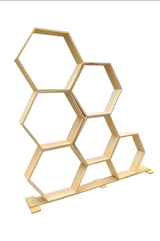 6-section honey comb hexagon wooden stand tray | Decoration Tray