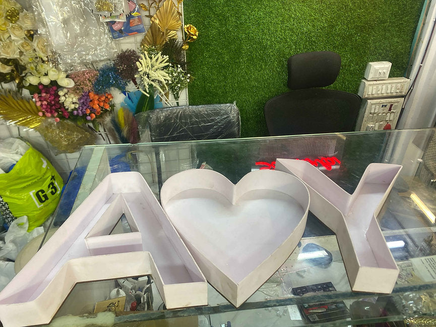 Monogram Letter Boxes Wooden or Foam Sheets For Dry fruits and Chocolate's gifting