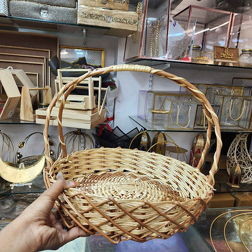 Cross Jali Cane Basket For Hamper & Home Decor
