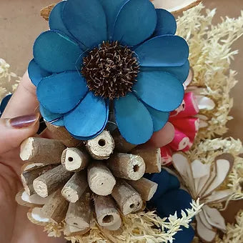 Dry Wooden Sunflower Broach