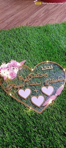 Acrylic Nikah Nama Heart Shape