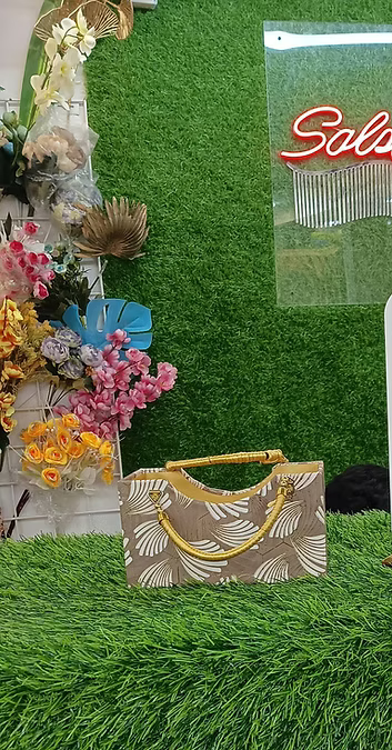 Designer Floral Print Gift Basket For Jars | 2pcs/3pcs | With Golden Handles