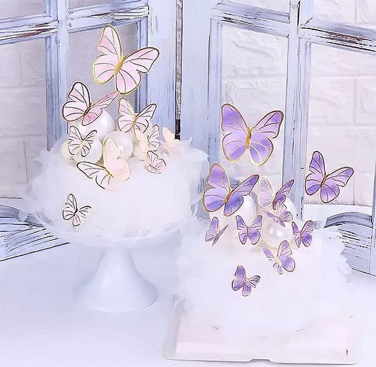 Pastel Color Butterflies With Stick (Pastel/Paper)