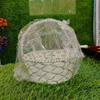 White and grey hamper basket