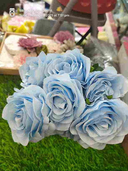 12 Head Rose Flower Bunch With Filler