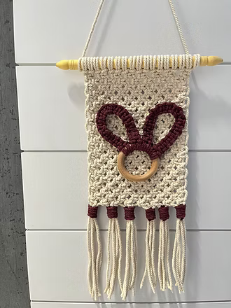 Handcrafted Macrame Bunny Wall Hanging – Boho Nursery & Kids Room Decor